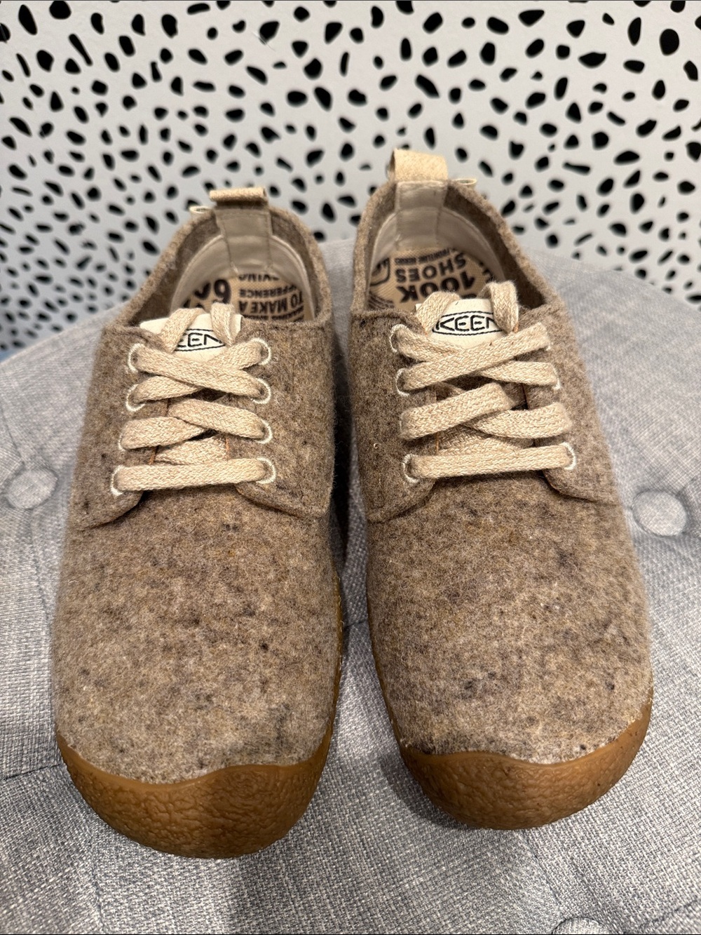 Women’ Keen Moses Derby Tan/Brown Felt Birch Taupes Sneakers Shoes 6 Hiking